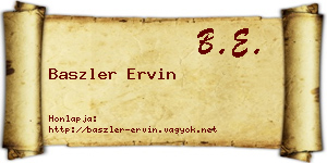 Baszler Ervin névjegykártya